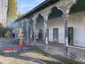 ПОЖАР НА ЖЕЛЕЗНОДОРОЖНОЙ СТАНЦИИ СЕЛА ЗВАНДРИПШ