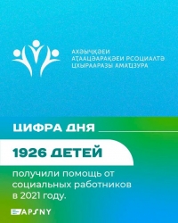 В 2021 ГОДУ СОЦИАЛЬНЫЕ РАБОТНИКИ ОКАЗАЛИ ПОМОЩЬ 1926 ДЕТЯМ ИЗ 728 УЯЗВИМЫХ СЕМЕЙ
