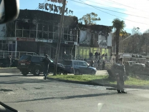 СЕГОДНЯ НОЧЬЮ ПРОИЗОШЕЛ ПОЖАР В СУПЕРМАРКЕТЕ &laquo;СУХУМ&raquo;