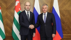 ВСТРЕЧА СПИКЕРА ПАРЛАМЕНТА АБХАЗИИ ЛАШИ АШУБА С ПРЕДСЕДАТЕЛЕМ ГОСУДАРСТВЕННОЙ ДУМЫ ВЯЧЕСЛАВОМ ВОЛОДИНЫМ
