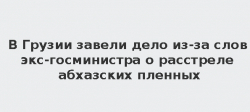 В ГРУЗИИ ВОЗБУЖДЕНО УГОЛОВНОЕ ДЕЛО ЗА ВЫСКАЗЫВАНИЯ О РАССТРЕЛЕ АБХАЗСКИХ ПЛЕННЫХ ВО ВРЕМЯ ВОЙНЫ